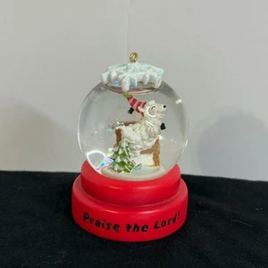 DaySpring Christmas Praise the Lord Really Wolly Snow Globe 2.5" high. - Picture 1 of 5