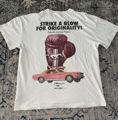 Abercrombie Fitch Mustang Shirt Mens XXL White Boxing Car Muscle Ford Retro - Image 1 of 4
