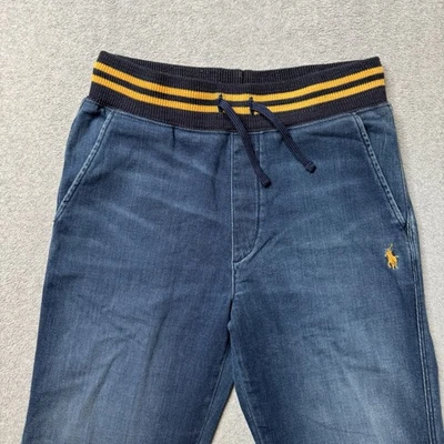Pantalones deportivos Polo Ralph Lauren para niños grandes azules polar con cordón pony preppy Foto 1 de 4