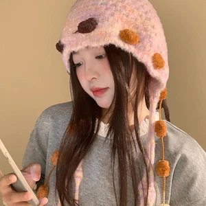 Bohemian Style Ear Protection Hat Windproof Pullover Hat  Women Girls - Picture 1 of 13