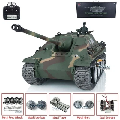 1/16 Henglong 3869 Customized Jagdpanther RTR 7.0 RC Tank Metal Tracks Wheels - Image 1 of 4