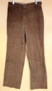 Polo Ralph Lauren pantaloni velluto a coste uomo 32X30 marrone scuro gancio plissettato polsini vintage - Foto 1 di 5