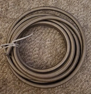 25 Ft 6AN AN6 (3/8") Universal Braided Stainless Steel CPE Oil Fuel Gas Line ... - Picture 1 of 1