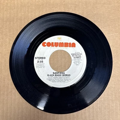 45 об/мин винтажный 7-дюймовый виниловый музыкальный автомат с одной пластинкой Santana Black Magic Woman ДЕМО - Изображение 1 из 2