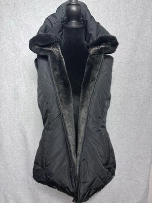 Kristen Blake Women's M Faux Fur Reversable Puffer vest Winter Skiing - Image 1 of 4