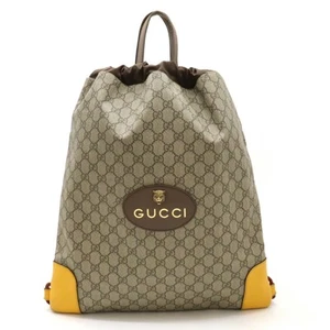 GUCCI GG Supreme Cat Head Drawstring Backpack PVC Beige Dark Brown... GZl13pyz - Picture 1 of 1