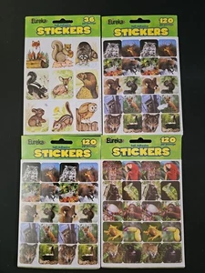 4 Sets EUREKA Animals Theme Stickers Fun & Educational Decorate Books Flash Card - Picture 1 of 5