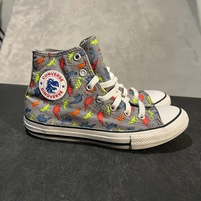 匡威 Converse Chuck Taylor All Star Dinoverse 鞋 青少年 尺码 3 灰色 高帮 — 第 1/4 张图片