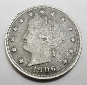 1906 P LIBERTY HEAD "V" NICKEL AVE CIRCULATED **FREE SHIPPING** - Picture 1 of 2