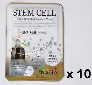 10pcs Malie STEM CELL Face Mask Packs Sheet 25g Nourishing Brightening Cosmetic - Picture 1 of 6