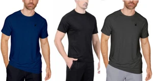 NEW XL Spyder Active Men’s Raglan Sleeve Crewneck Tee 3 colors Blue, Black. Gray - Picture 1 of 19
