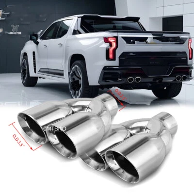 Punta de escape 2.5" en 3.5" salida 9.5" L doble pared soldada para Chevy Silverado 1500 Foto 1 de 4