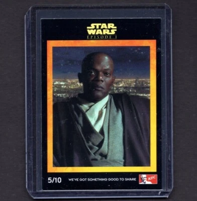 SAMUEL L JACKSON Mace Windu 1999 KFC Star Wars Movie Trading Card #5 PSA - Image 1 of 2