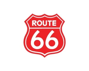 Route 66 Shield Vinyl Sticker RED GLOSS 10 x 9.5 cm - Photo 1/1
