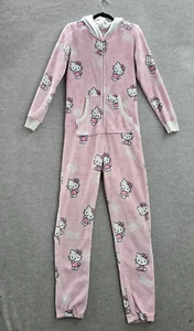 Hello Kitty Girls Sleepwear S Pink Jumpsuit Graphic Print Fleece Embroidered - Picture 1 of 16