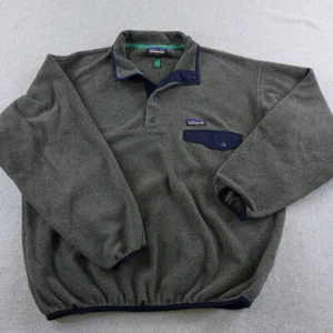 Patagonia Synchilla Fleece Jacket Mens Medium Gray Snap T Pullover *Snap Missing - Picture 1 of 16