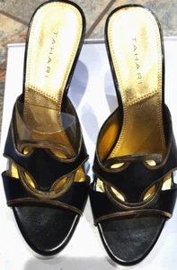 Tahari schwarz und gold Lederschuhe, Absatzschuhe - Bild 1 von 13