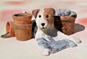 VTG Marjolein Bastin Jack Russel Terrier Dog, Flower Pots Garden Gloves, 3.5” - Picture 1 of 9