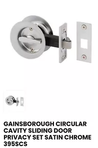 Gainsborough Circular Cavity Sliding Door Privacy Lock Set Satin Chrome 395SCS - Picture 1 of 5