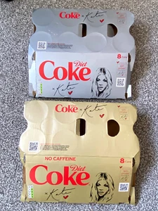 Collectable Diet Coke Carded Outer Packaging Limited Edition Kate Moss Design x2 - Picture 1 of 2