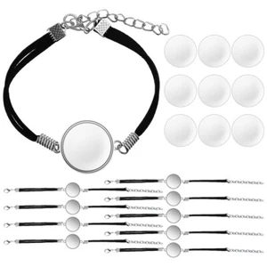 10 Pcs Glass Bracelet Making Accessories Cabochon Blanks Bezel Jewelry - Picture 1 of 11