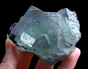 221gNatural Phantom Window Green Purple Cubic Fluorite CLUSTER Mineral Specimen - Picture 1 of 12