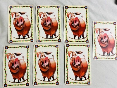 Pig Cards X7 Playing Piece Spares For Snorta Board Game Mattel - Image 1 of 2