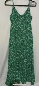 brand new floral green sleeveless floor length dress size small - Picture 1 of 4