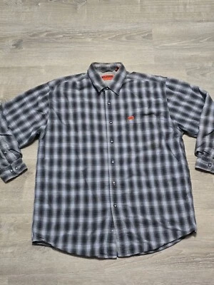 Camisa Wolverine para hombre azul forrada a cuadros con botones talla grande Foto 1 de 4