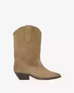 NIB Isabel Marant Duerto Suede Calfskin Cowboy Boots Western Taupe Tan 37 7 $890 - Picture 1 of 8