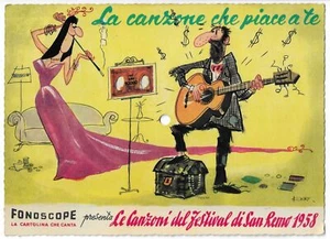 Carte Postale Illustré - Fonoscope - Le Chanson Que Like À Te - Sanremo 1958 - Picture 1 of 2