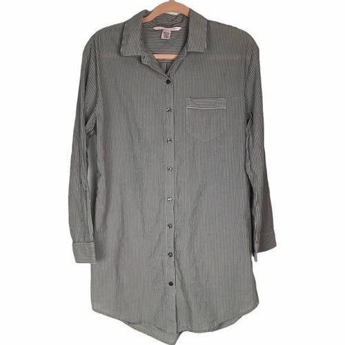 UNDERCOVER Camicia da letto Victoria's Secret abito donna piccolo grigio bianco a righe bottone amore