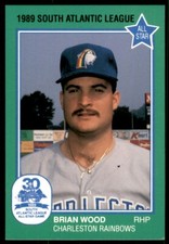 1989 Grand Slam South Atlantic League All-Stars Brian Wood Charleston Rainbows