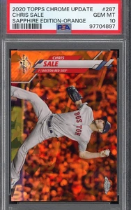 2020 Topps Chrome Sapphire Chris Sale #U-287 Orange Refractor /25 PSA 10 POP 1 - Picture 1 of 2