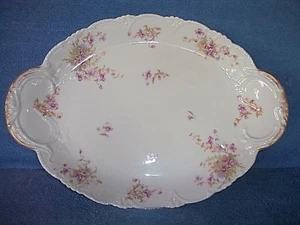 Theodore Haviland Limoges France TURKEY  PLATTER 18.5"  Schleiger Pink Flowers   - Picture 1 of 7