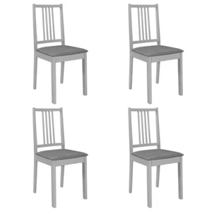 vidaXL Dining Chairs with Cushions 4 pcs Grey Solid Wood - Picture 1 of 7