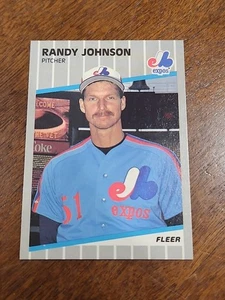 1989 Fleer Randy Johnson #381 Blacked Out Billboard Red Dot Variation (RC) Expos - Picture 1 of 3