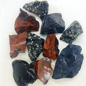 Mezcla de cristal de obsidiana cruda 1/2 lb caoba copo de nieve telaraña obsidiana negra - Imagen 1 de 7