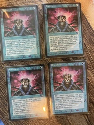 4X MTG Brainstorm Ice Age Regular Common Christopher Rush LP - Image 1 of 4