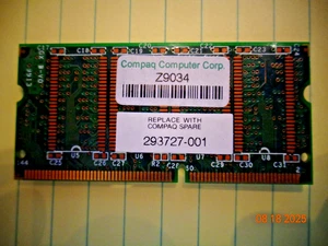 Compaq Presario Ram Memory 32MB 293727-001 PCB41M050711 - Picture 1 of 2