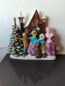 Stampo Atlantic Ceramica Vintage Albero di Natale Chiesa Fam Cantori '76 Luce Funziona!! - Foto 1 di 15
