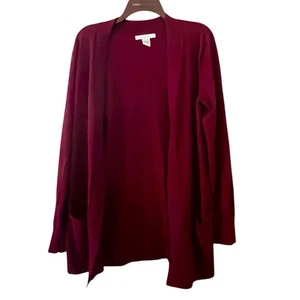 Grace Women’s Large Lightweight Open Front Burgundy Cardigan - Picture 1 of 6