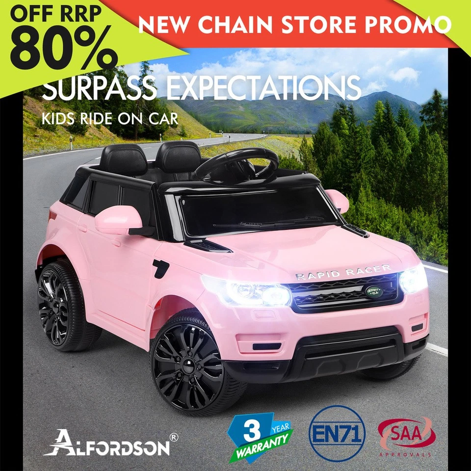ALFORDSON Kids Ride On Car 12V Eletric Motor Remote Car Toy MP3 LED Light Pink