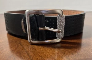 Nike Gürtel perforiertes Leder schwarz Gr. 30 - Bild 1 von 5