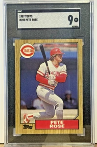 Topps 200 Pete Rose SGC come nuovo 9 Cincinnati Reds 1987 - Foto 1 di 2