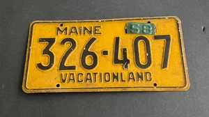 1958 Maine License Plate Tag 326-407 - Picture 1 of 2
