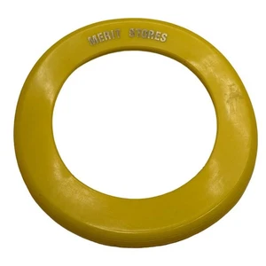 Vintage 80er Jahre Merit Stores gelb und gold Frisbee Scheibe Werbeartikel - Bild 1 von 2
