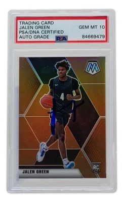 Jalen Green Signed Rockets 2021 Panini Mosaic Bronze Rookie Card #254 PSA/DNA 10 - Image 1 of 2