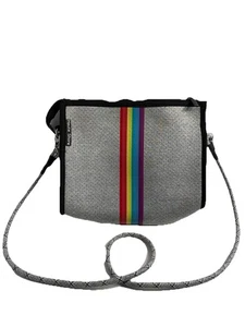 Haute Shore Neoprene Purse Grey Rainbow Stripe Shoulder Bag Crossbody - Picture 1 of 6