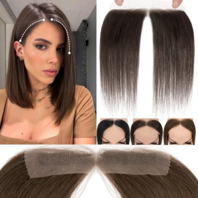 Receding Hairline Full Lace Cover Up 100% Remy Human Hair Patch One Piece Topper - Image 1 of 4